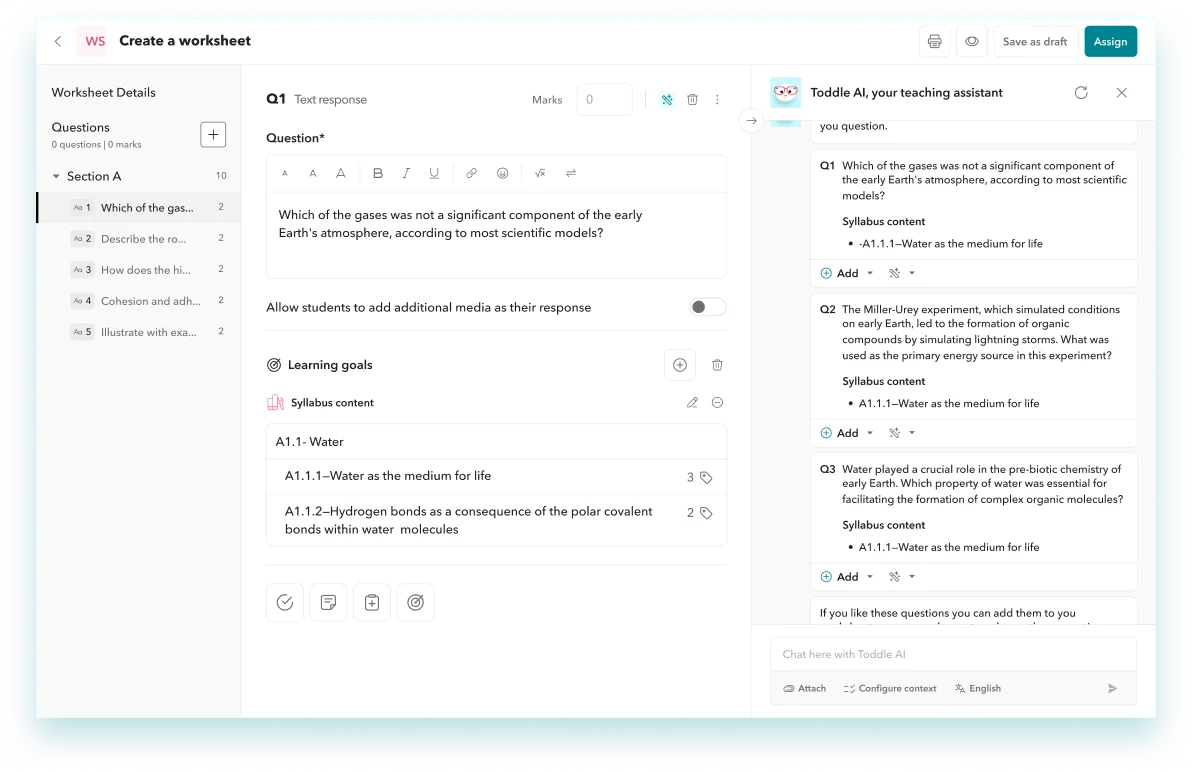 Create a wide range of interactive assessments