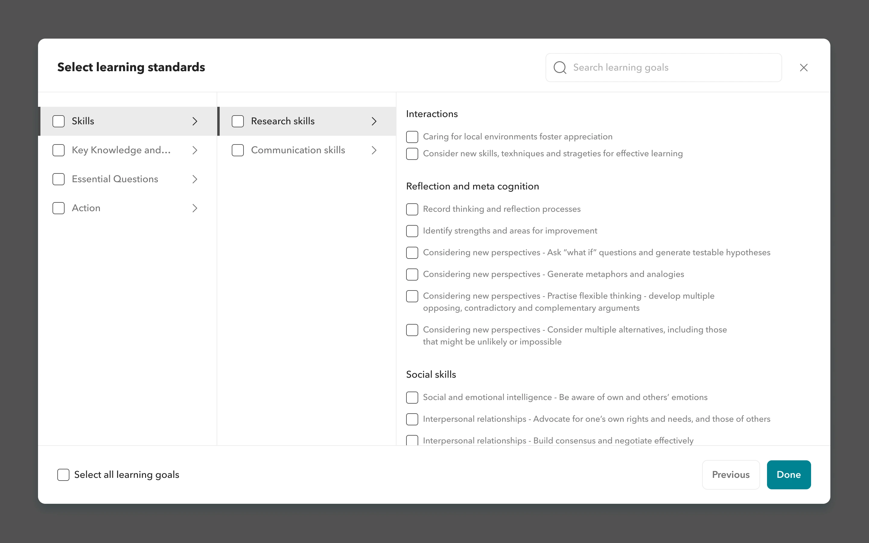 Standards mapping Align with learning standards