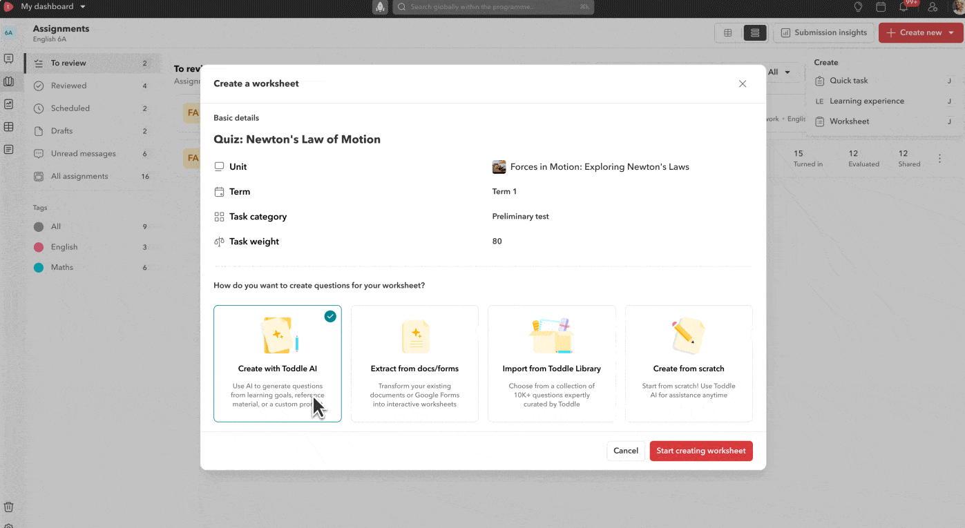 Design assessment Design any assessment in minutes with AI