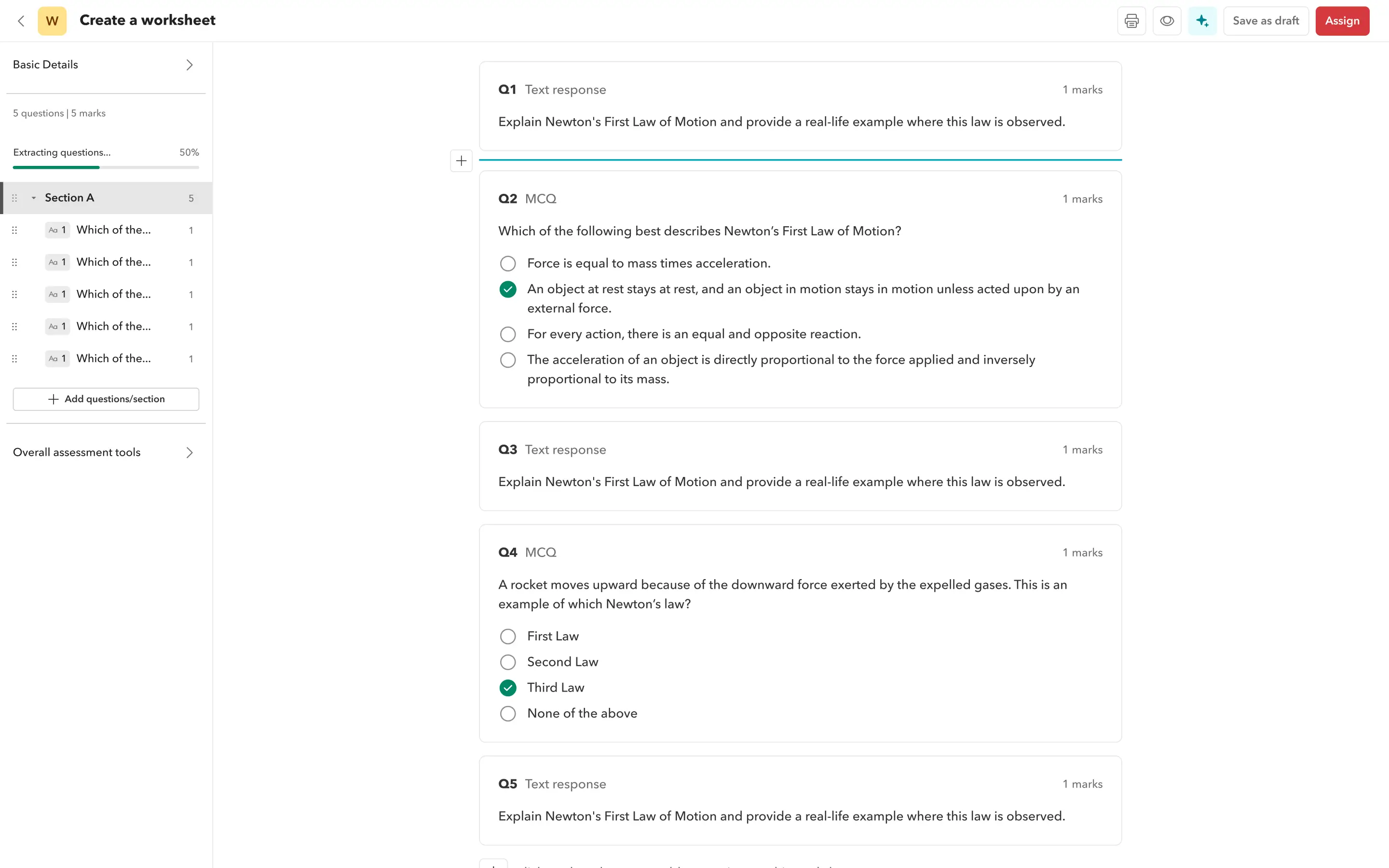 Import or digitize worksheets image