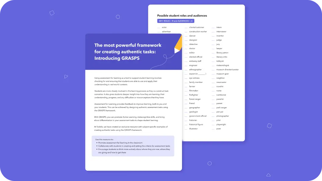 Design Powerful Authentic Tasks: A Guide to Using GRASPS