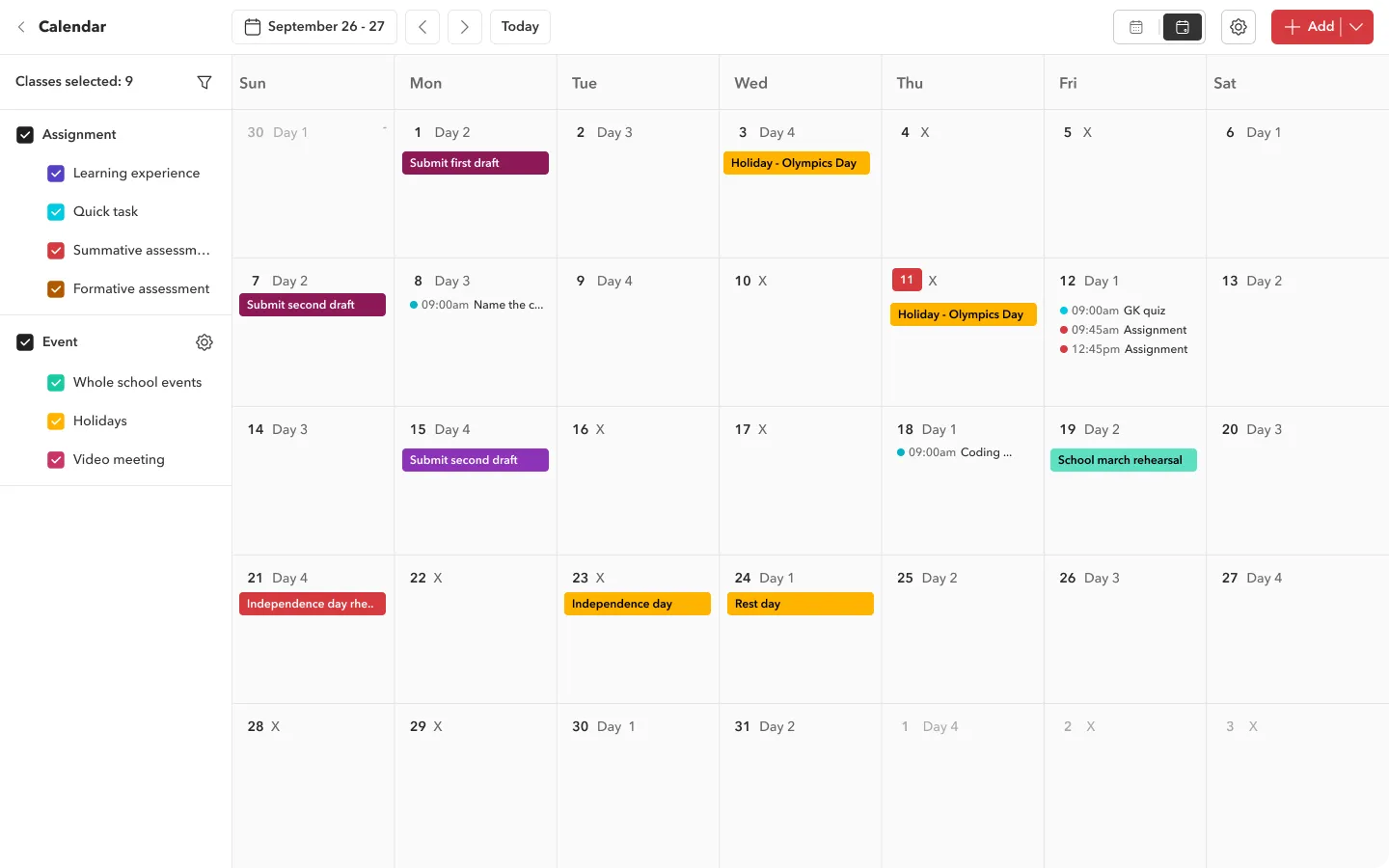 Unified calendar image
