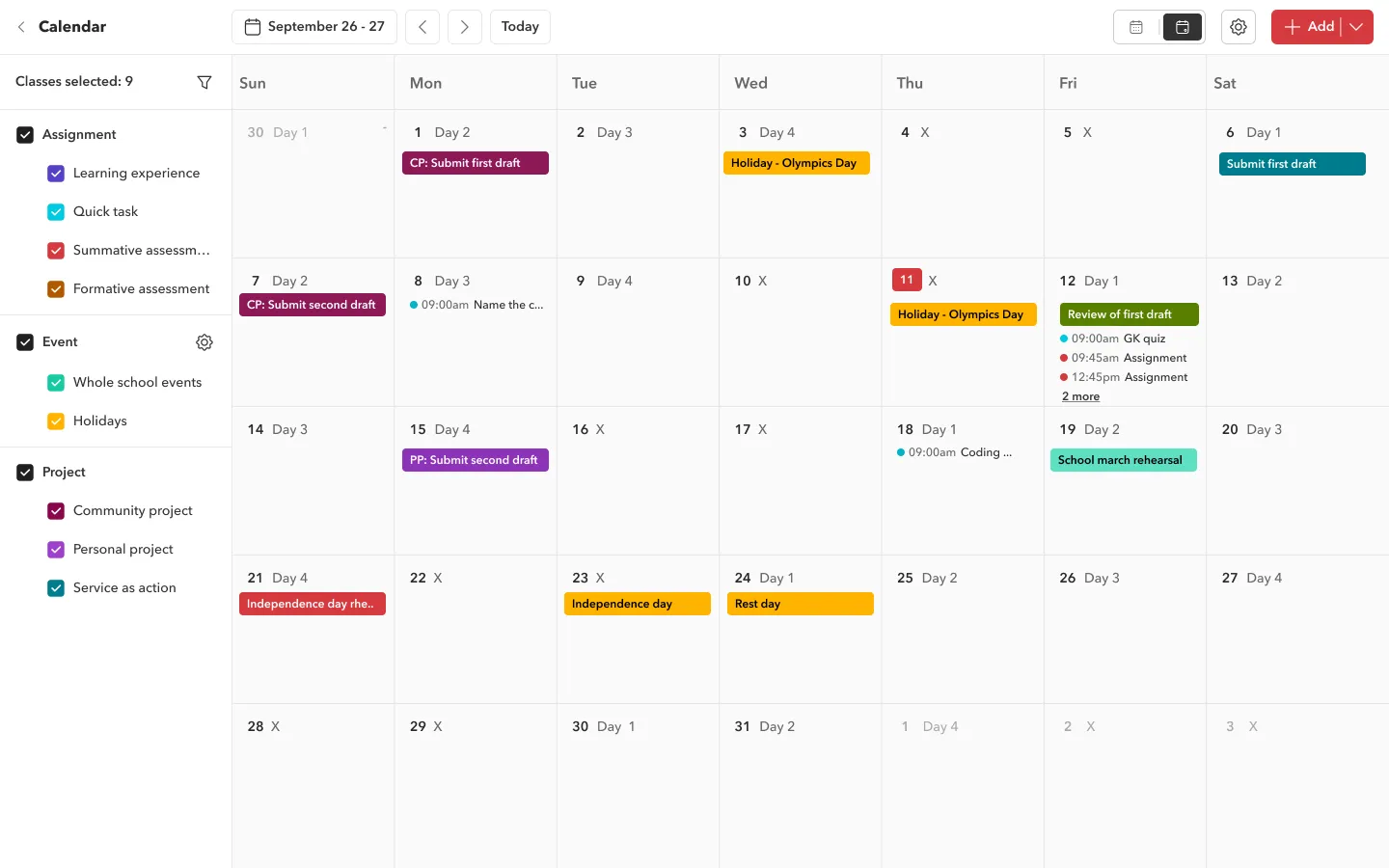 Unified calendar image