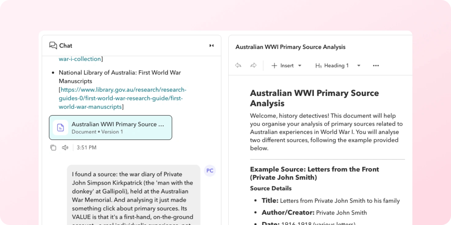 Australian WWI Experiences: Primary Sources Depth Study Australian WWI Experiences: Primary Sources Depth Study