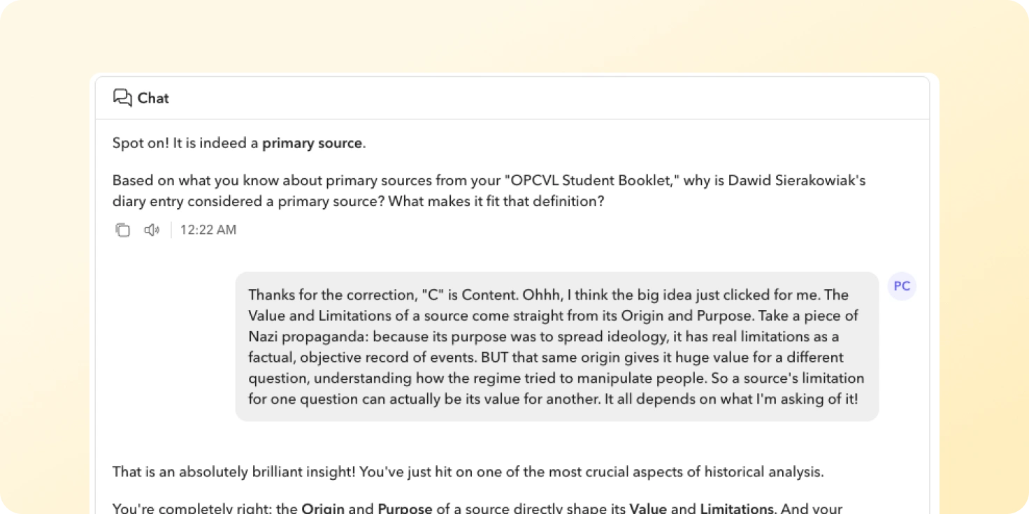 OPCVL AI Tutor: The Historian’s Apprentice