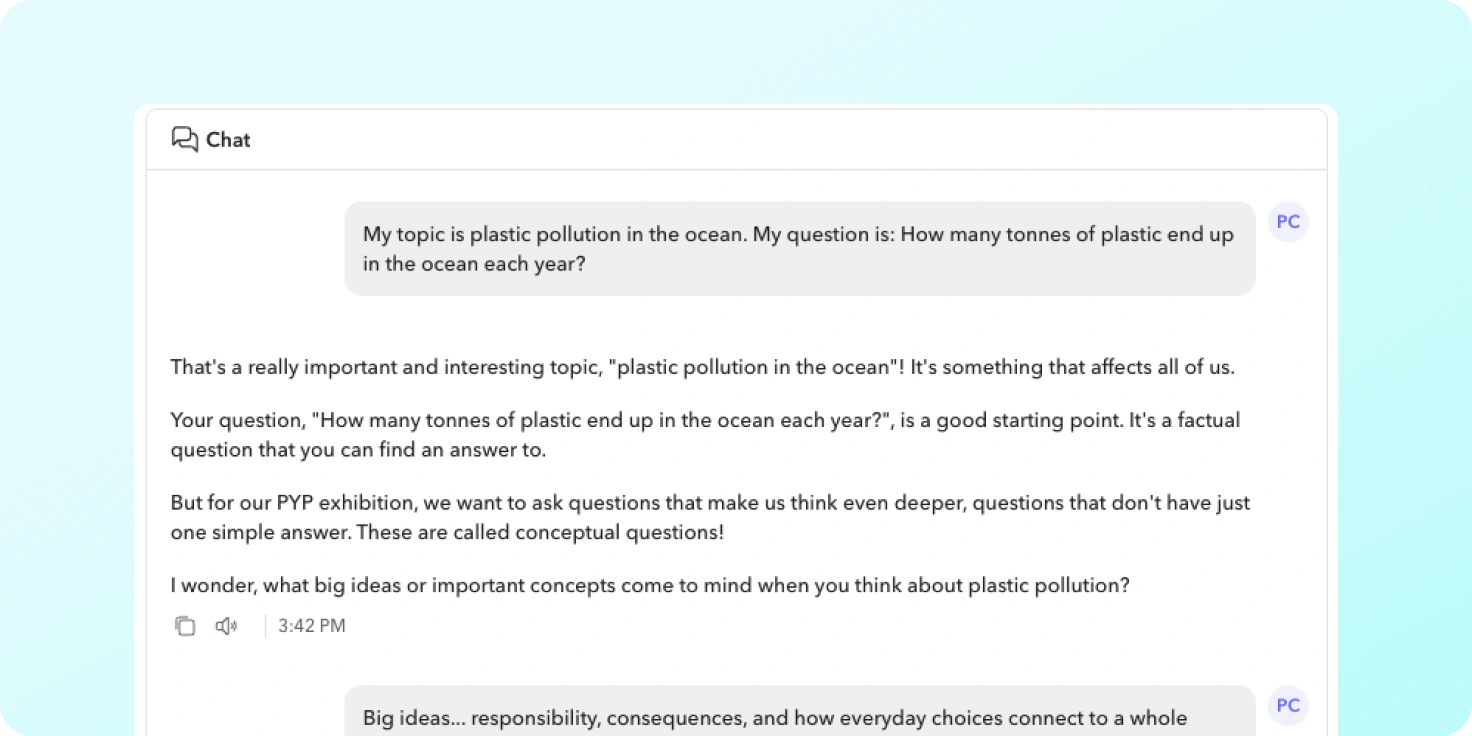 PYP Exhibition: Formulating Conceptual Questions PYP Exhibition: Formulating Conceptual Questions