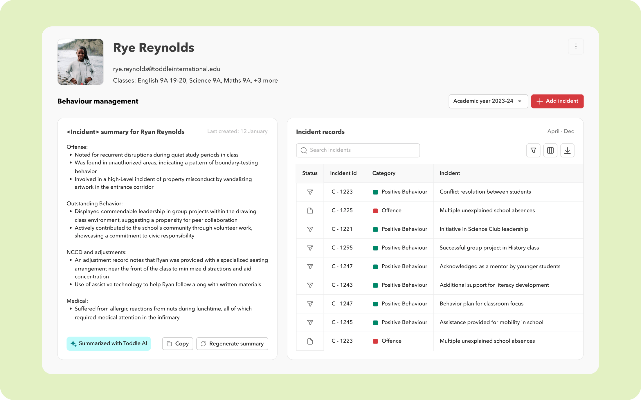 Incident reports Draft incident reports in minutes with Toddle AI