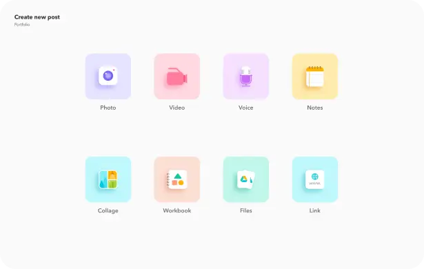 Capture student learning and bring it to life with photos, videos, voice notes and more