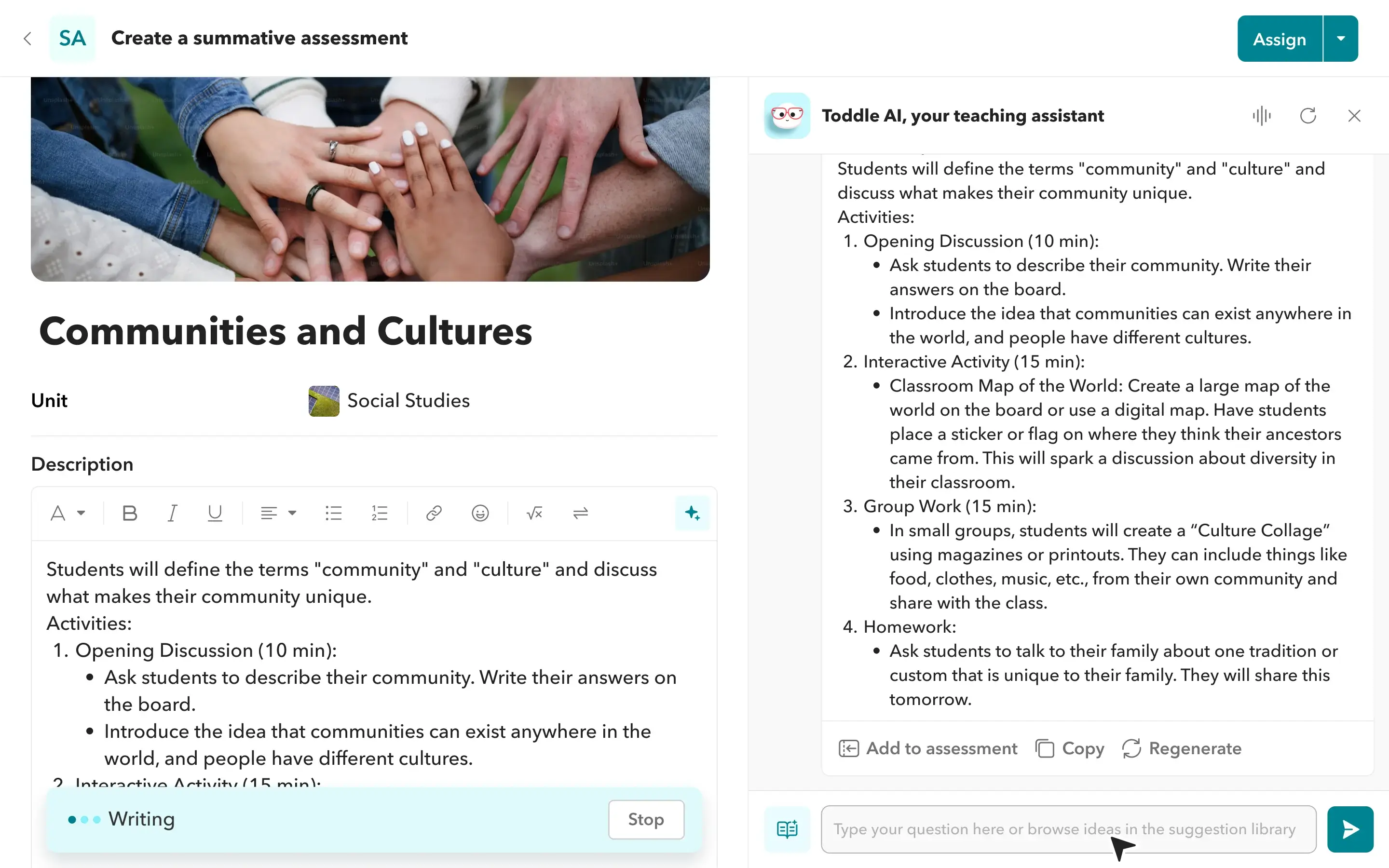 Create lesson plans