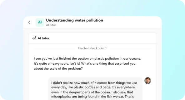AI Tutors interface
