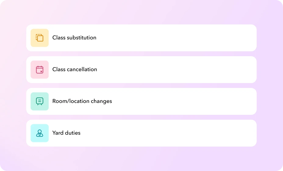 Subs and swaps without the scramble Toddle absence notification rule for assigning a substitute teacher