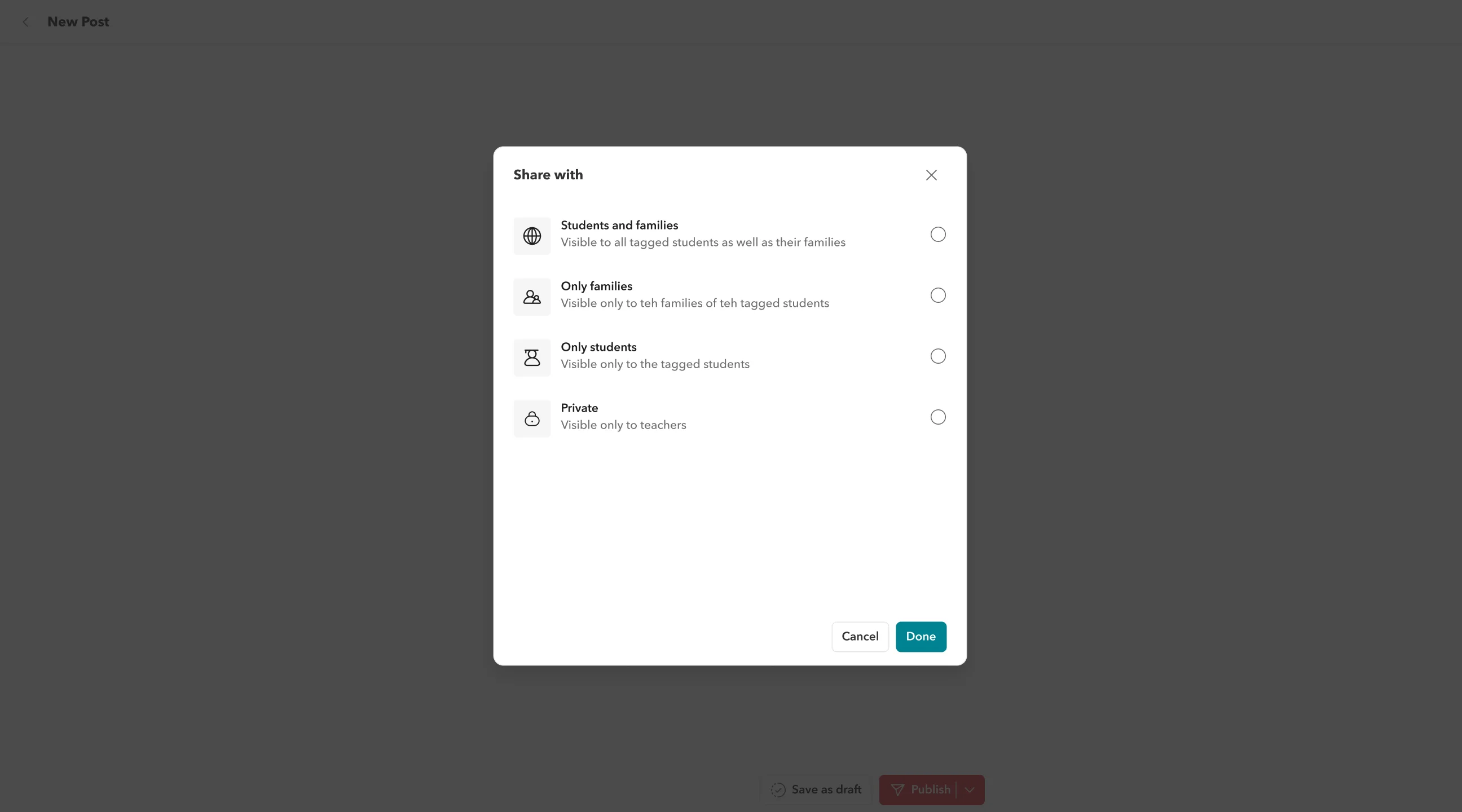 One-click sharing