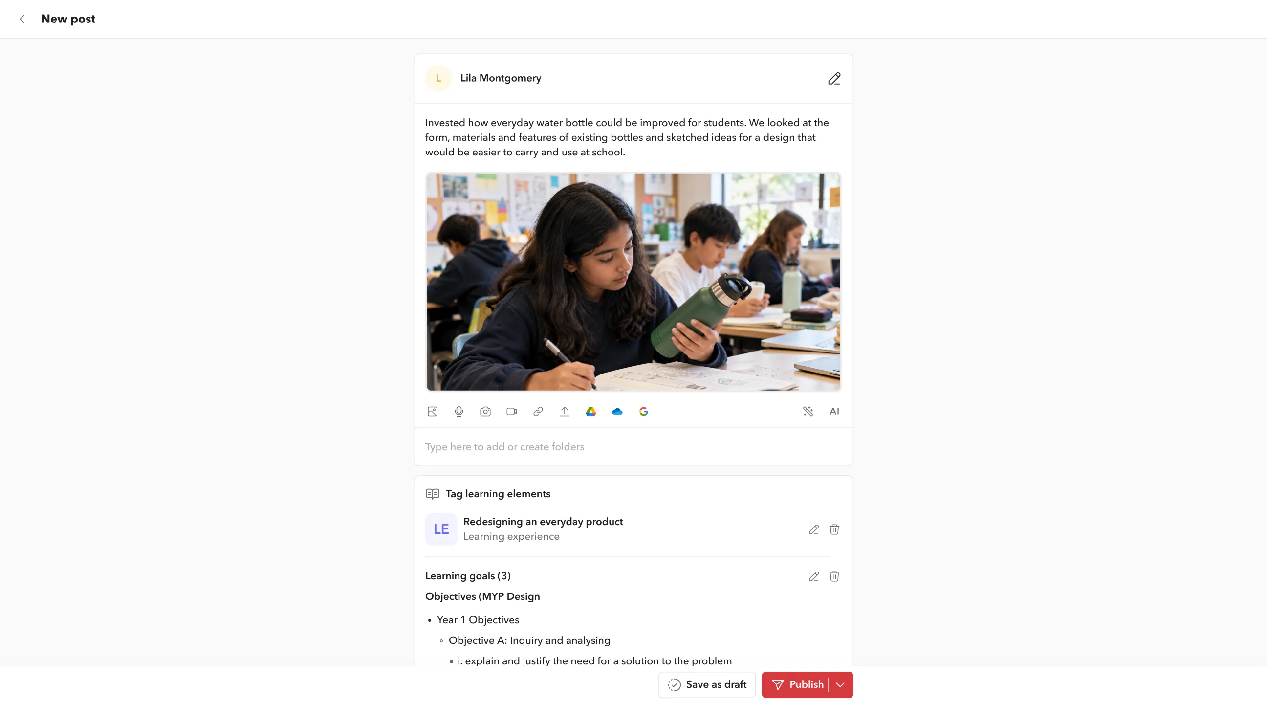 Tag learning outcomes