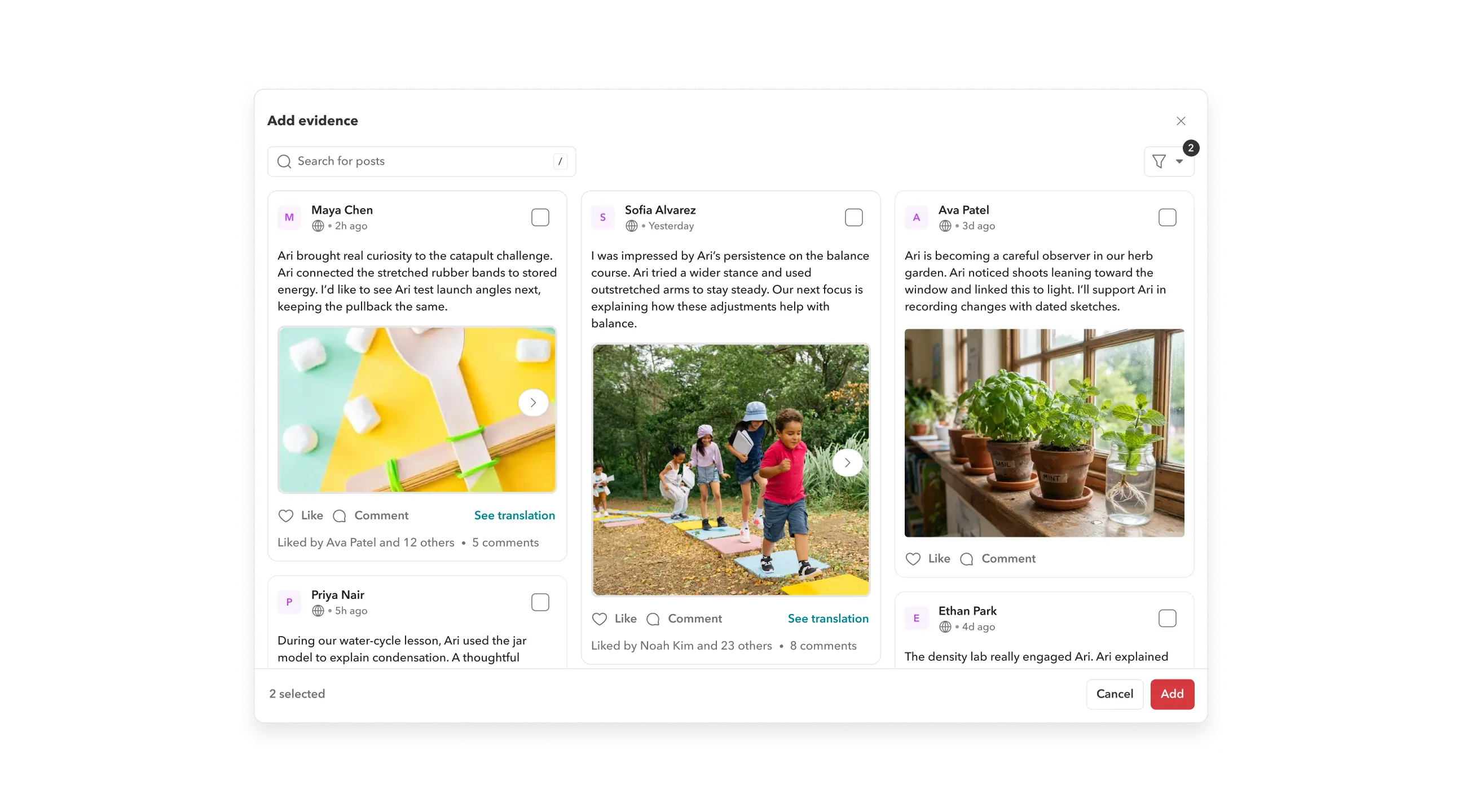 Connected to progress reports