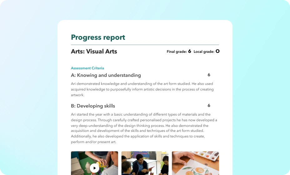 Assessment and reporting finally connected - Toddle product mockup