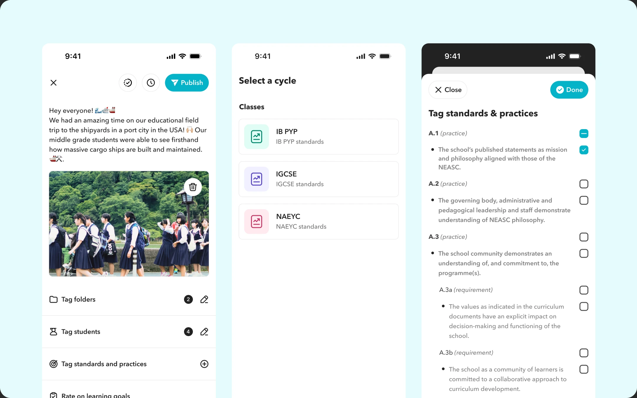 Capture evidence throughout the year