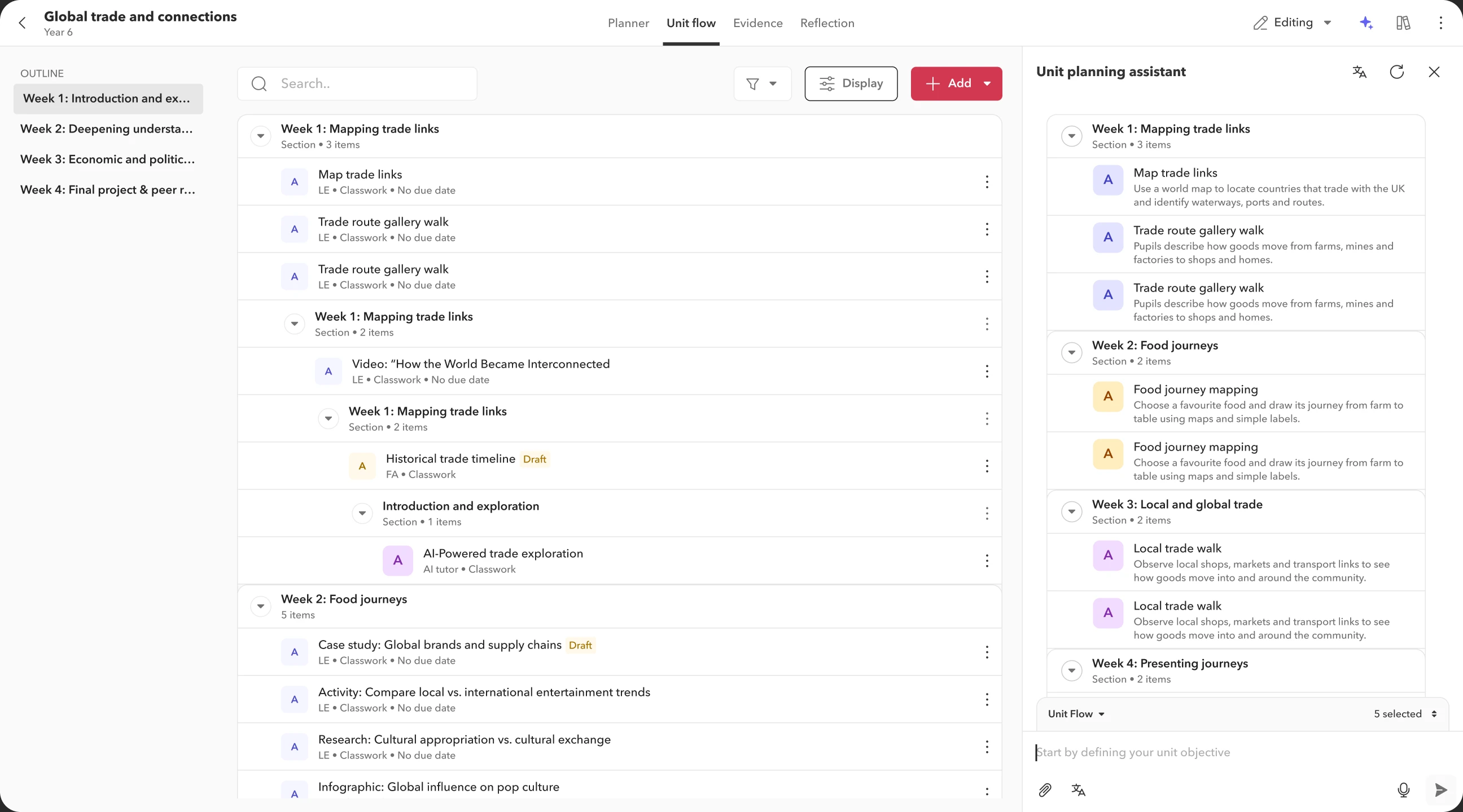 Context-aware AI across the teaching cycle - product mockup