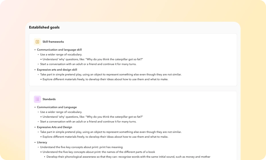The UbD planner, built in in Toddle