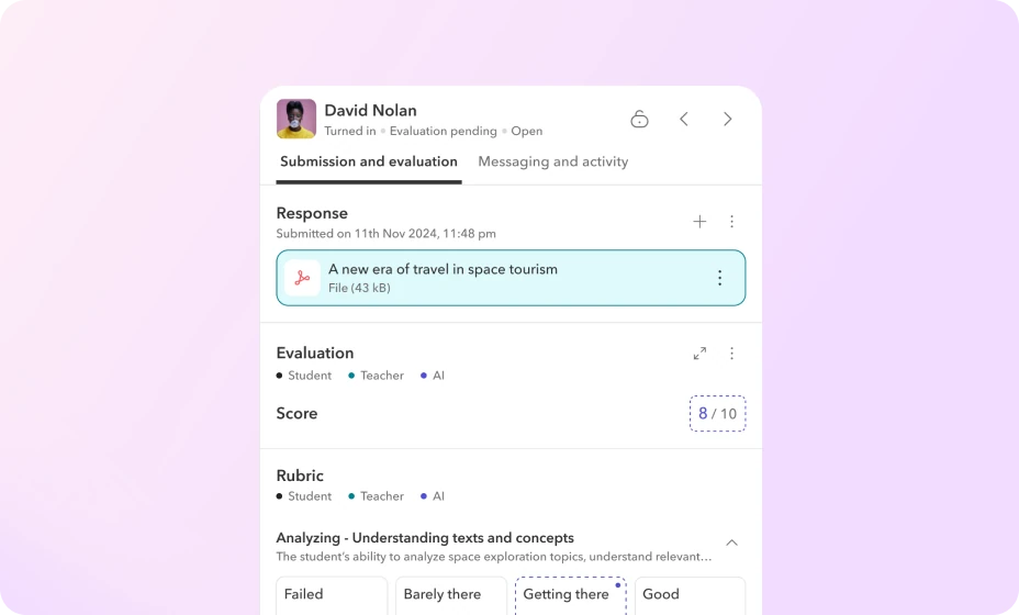 AI trained in UbD, built into every workflow in Toddle